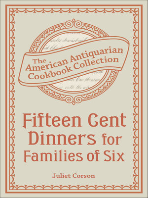 cover image of Fifteen Cent Dinners for Families of Six